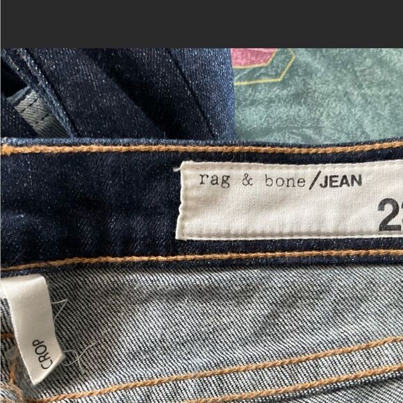 Rag & Bone Crop Jeans Serrano Dark Wash Blue Mid Rise Size 23 - Picture 11 of 13